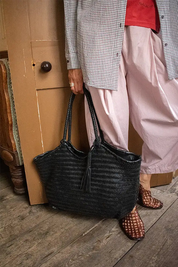 Biba Perkins Black Braided Shoulder Bag