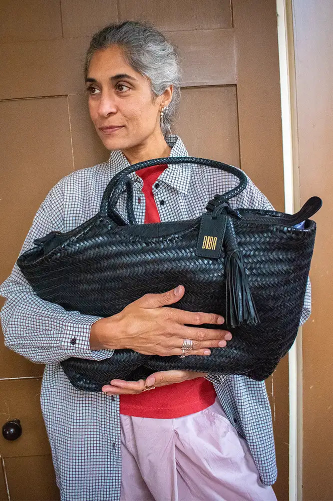 Biba Perkins Black Braided Shoulder Bag