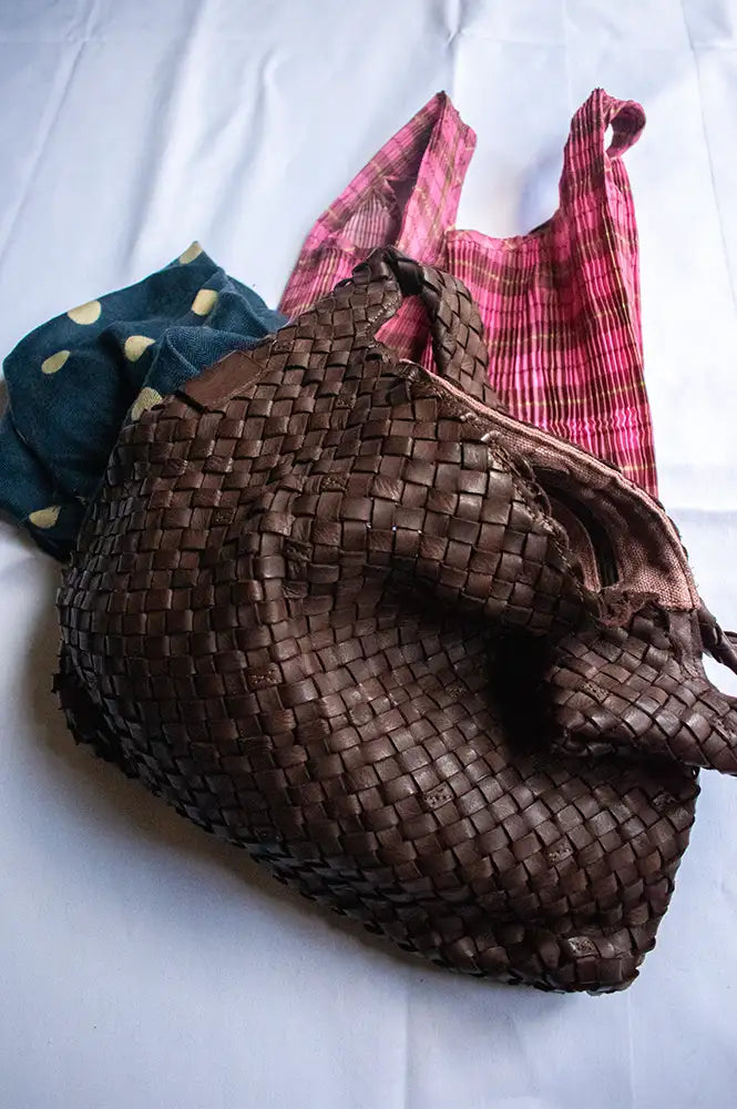 Biba Killen Brown Braided Leather Hobo Bag