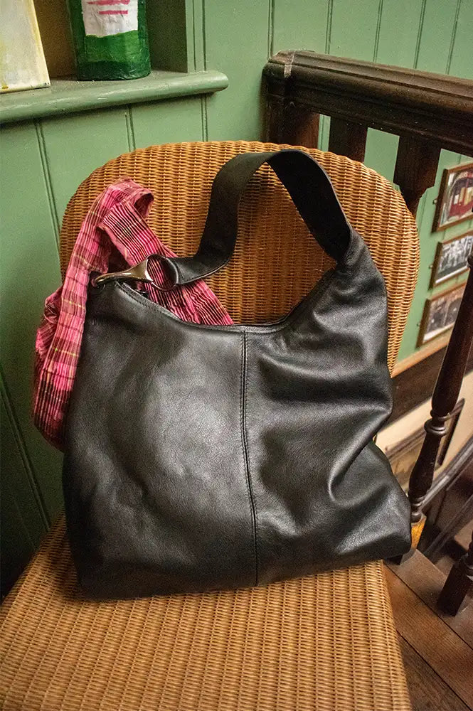 Biba Jackpot Black Leather Shoulder Bag