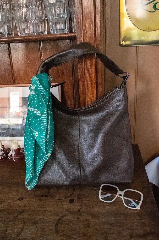 Biba Jackpot Dark Brown Leather Shoulder Bag