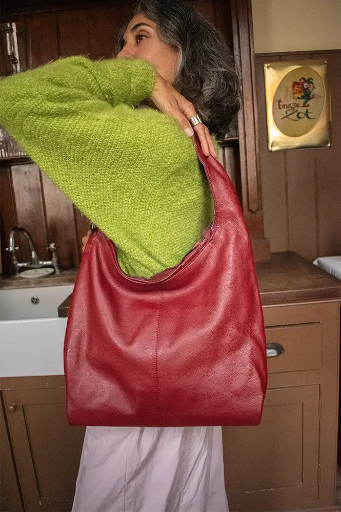 Biba Jackpot Red Leather Shoulder Bag