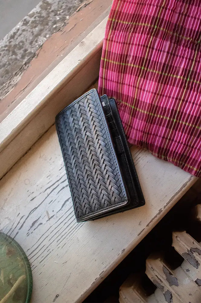 Biba Perkins Black Braided Wallet