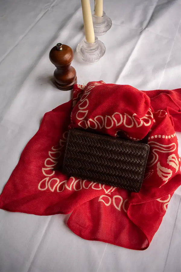 Biba Perkins Dark Brown Braided Wallet