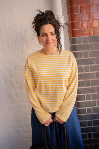 Bibico Zoe Lemon Stripe Relaxed T-Shirt - The Mercantile London