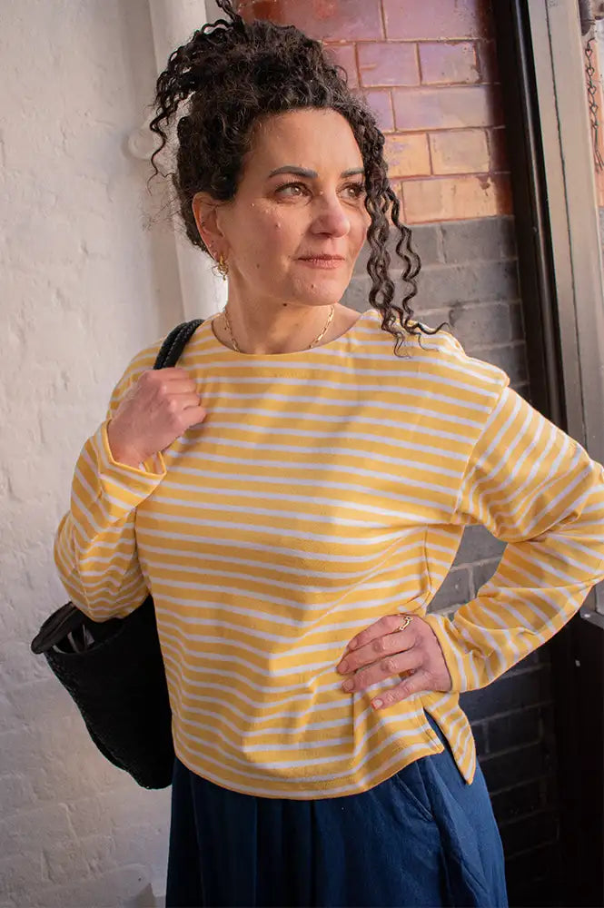 Bibico Zoe Lemon Stripe Relaxed T-Shirt - The Mercantile London