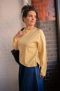 Bibico Zoe Lemon Stripe Relaxed T-Shirt - The Mercantile London
