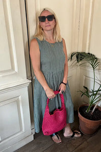 Bibico Elaine Green Striped Dress