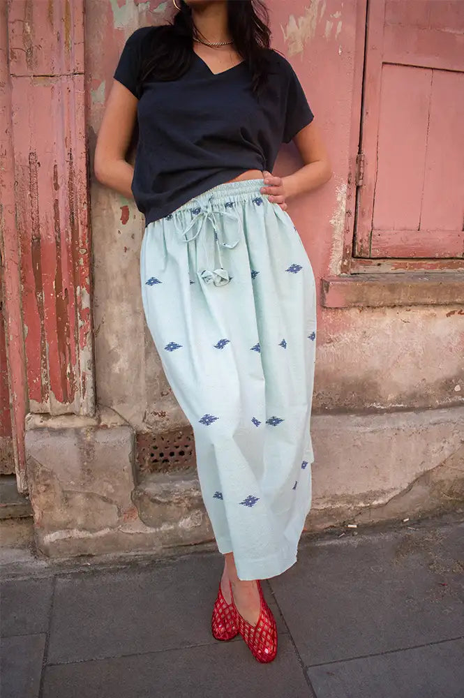 Bibico Una Sea Green Jacquard Skirt - The Mercantile London