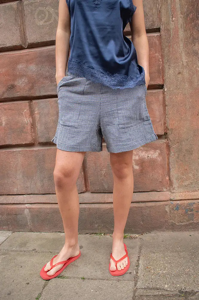 Bibico Petra Navy Check Shorts - The Mercantile London