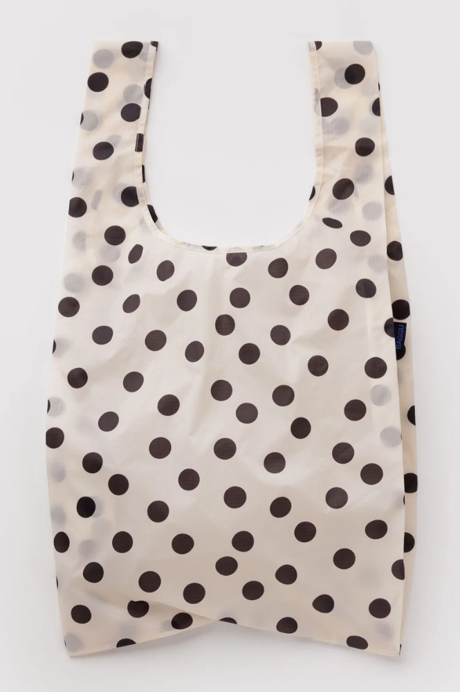 Baggu Cream & Black Polka Dot Big Reusable Bag