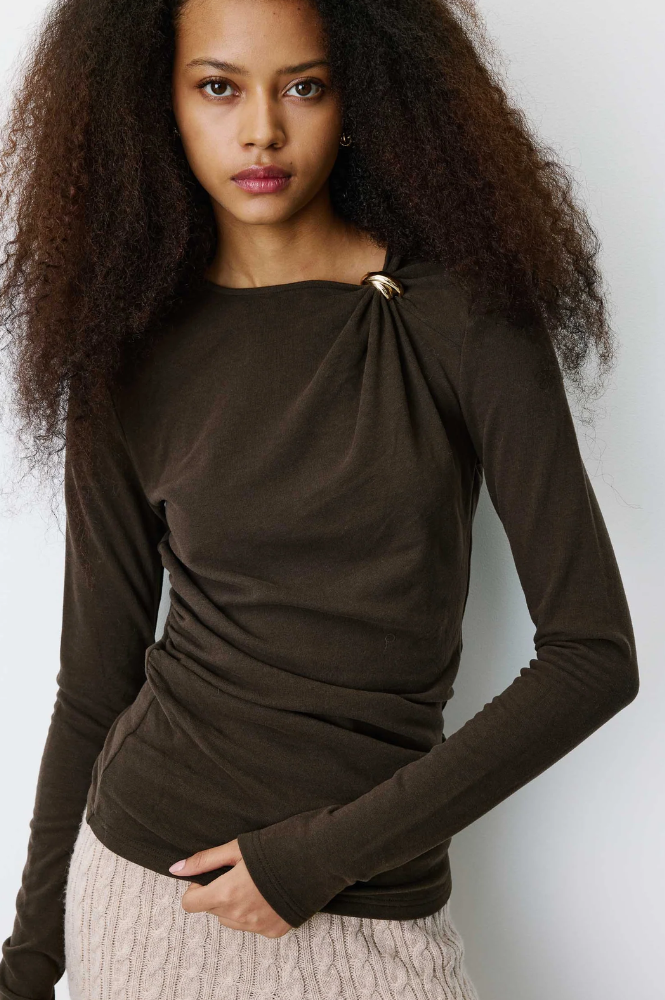 Grace & Mila Bijou Chocolate Top - The Mercantile London