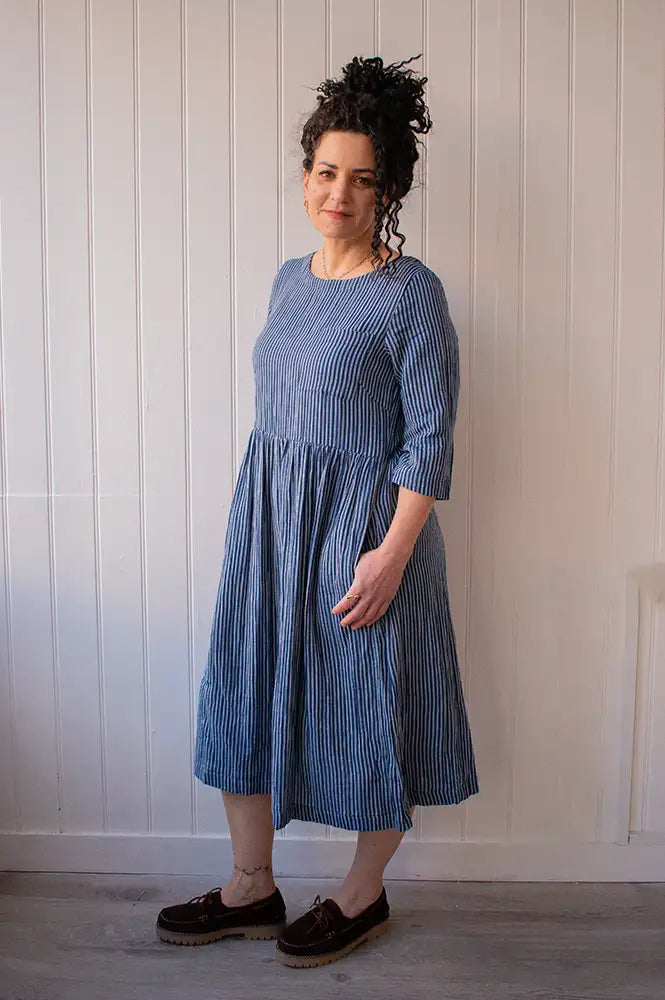 Bibico Orla Navy Stripe Day Dress - The Mercantile London