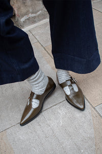 Billi Bi Forest Green Ballet Pumps - The Mercantile London