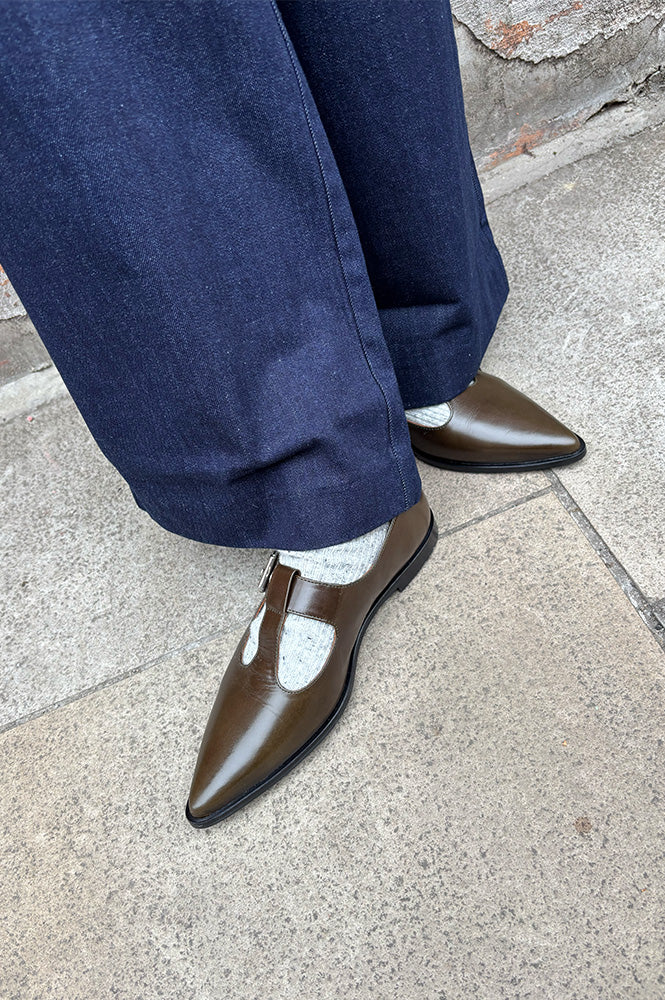 Billi Bi Forest Green Ballet Pumps - The Mercantile London