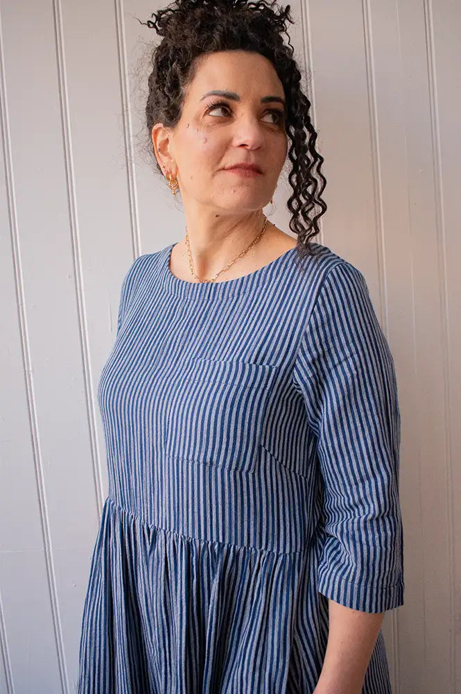 Bibico Orla Navy Stripe Day Dress - The Mercantile London