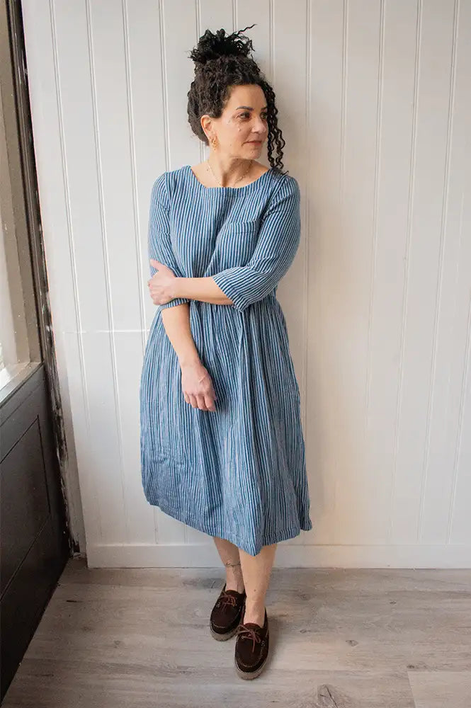 Bibico Orla Navy Stripe Day Dress - The Mercantile London