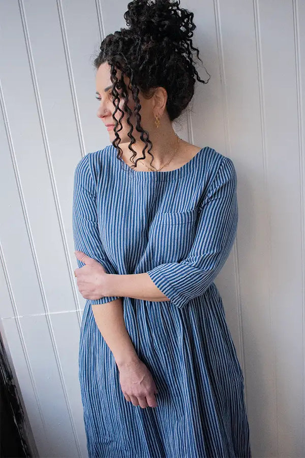 Bibico Orla Navy Stripe Day Dress - The Mercantile London