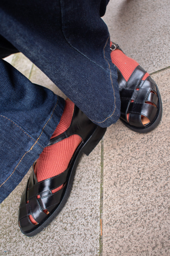 Billi Bi Samoa Black Leather Sandals - The Mercantile London