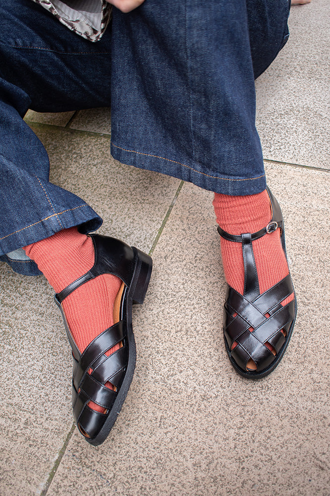 Billi Bi Samoa Black Leather Sandals - The Mercantile London