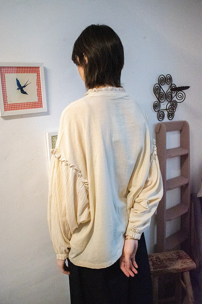 ICHI Lasha Birch Ruffle Blouse - The Mercantile London