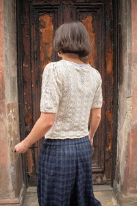 ICHI Daffie Birch Open Knit Cardigan - The Mercantile London