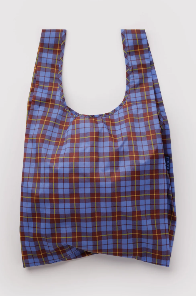 Baggu Blue Tartan Standard Reusable Bag