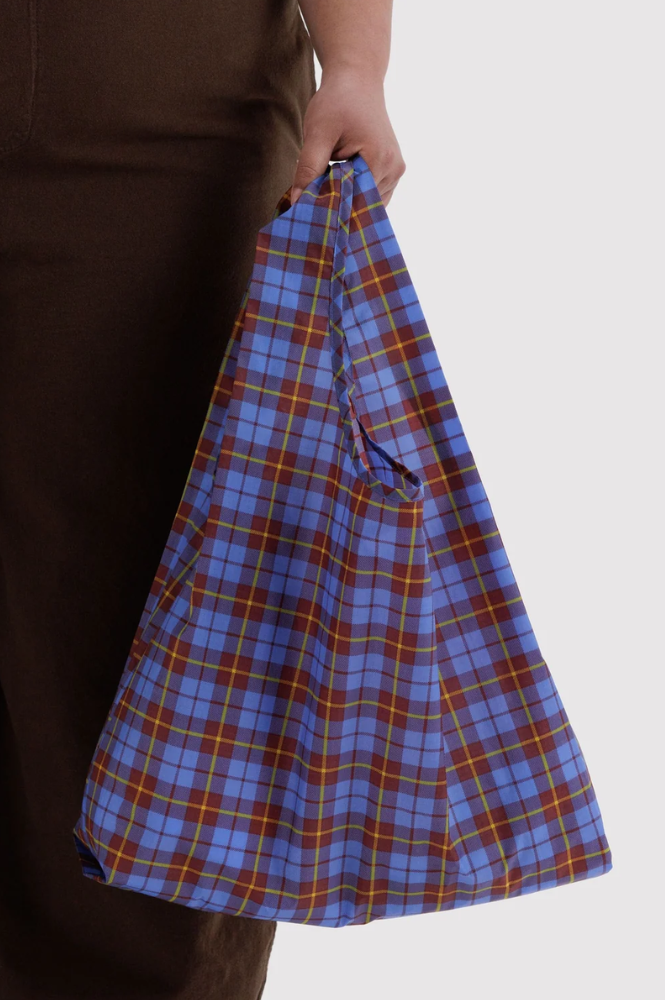 Baggu Blue Tartan Standard Reusable Bag