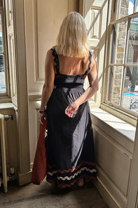 An'ge Ovalentin Black Ric Rac Dress