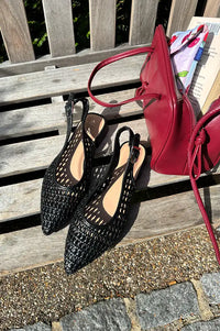 Cocci Felicity Black Woven Slingback Sandals