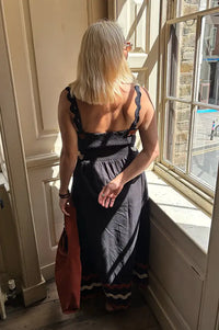 An'ge Ovalentin Black Ric Rac Dress