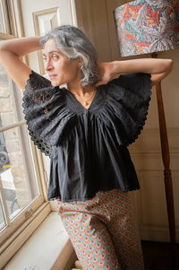 Faune Camelia Black Top - The Mercantile London