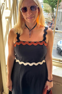 An'ge Ovalentin Black Ric Rac Dress