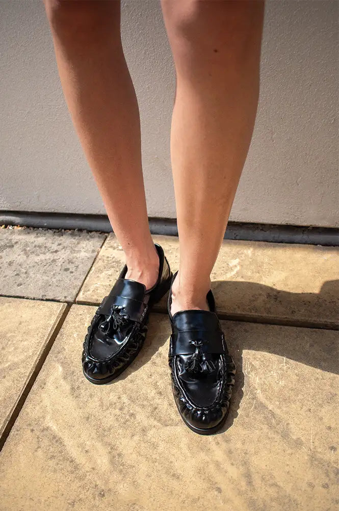 Pavement Paelmira Black Tassel Loafers