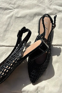 Cocci Felicity Black Woven Slingback Sandals