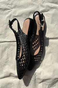 Cocci Felicity Black Woven Slingback Sandals