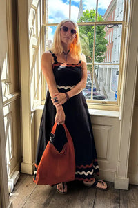 An'ge Ovalentin Black Ric Rac Dress