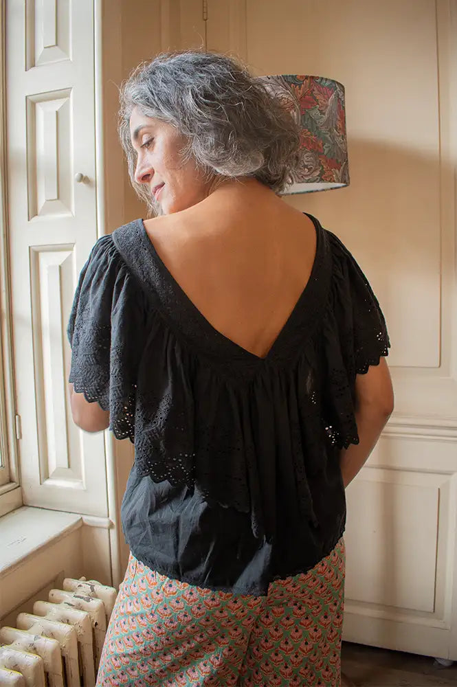 Faune Camelia Black Top - The Mercantile London