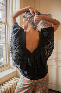 Faune Camelia Black Top - The Mercantile London