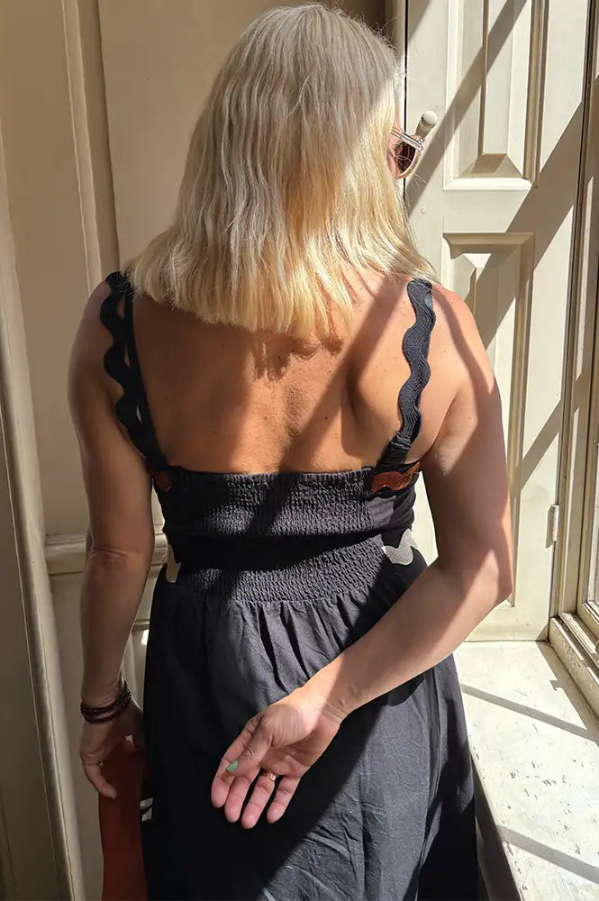 An'ge Ovalentin Black Ric Rac Dress