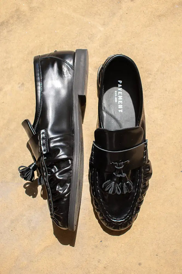 Pavement Paelmira Black Tassel Loafers