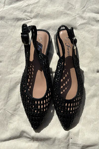 Cocci Felicity Black Woven Slingback Sandals