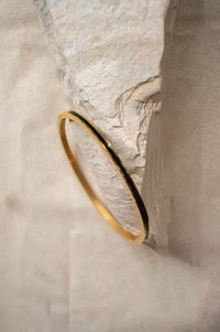 Black Enamel Thin Bangle Bracelet - The Mercantile London