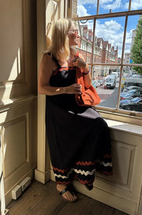 An'ge Ovalentin Black Ric Rac Dress