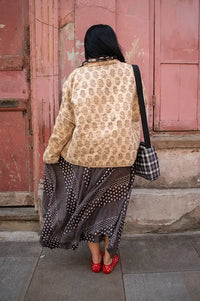 Cotton Conscious Black Block Printed Reversible Kimono
