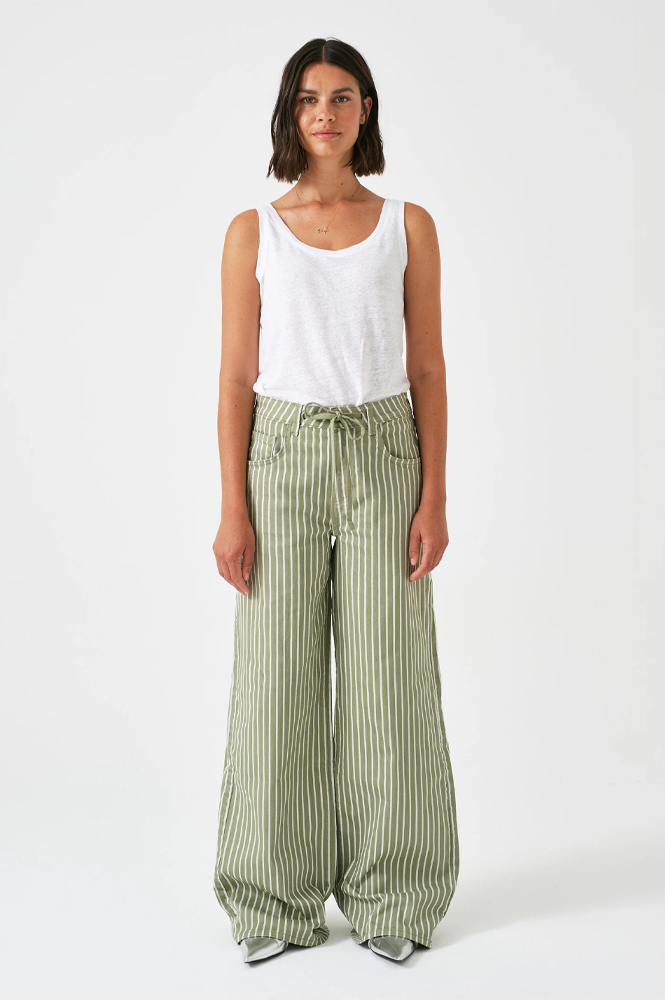 Seventy + Mochi Blake Vintage Moss Stripe Jeans - The Mercantile London