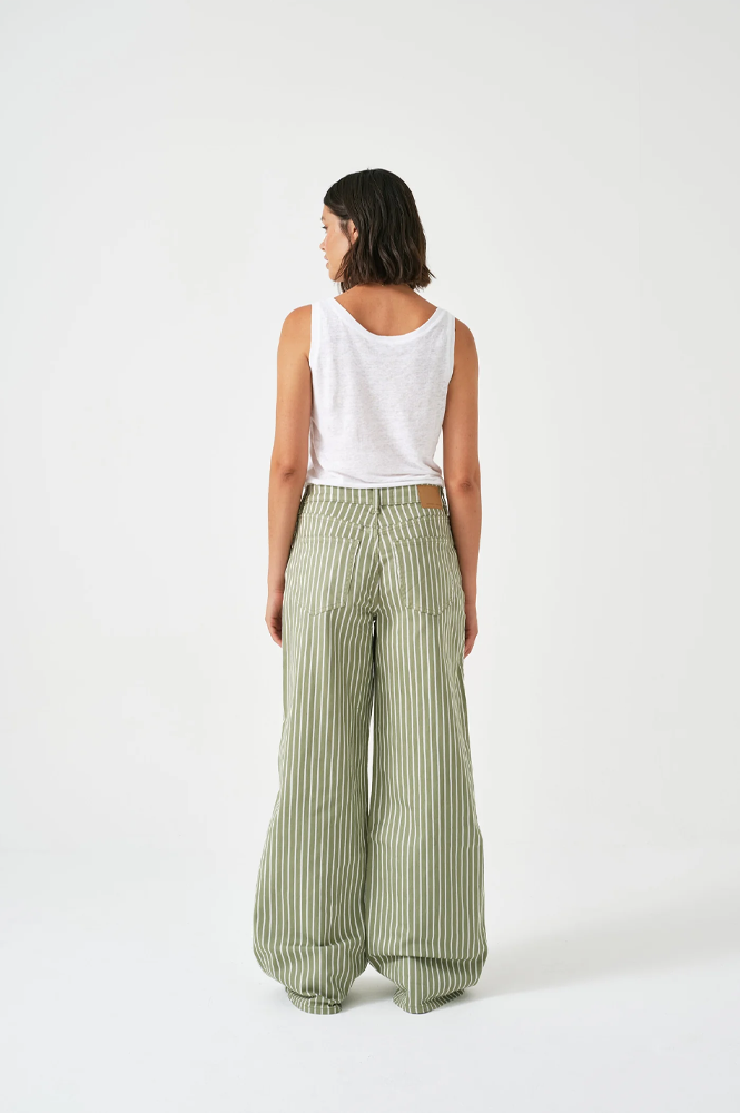 Seventy + Mochi Blake Vintage Moss Stripe Jeans - The Mercantile London