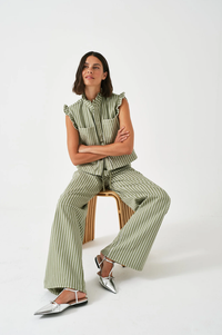 Seventy + Mochi Blake Vintage Moss Stripe Jeans - The Mercantile London