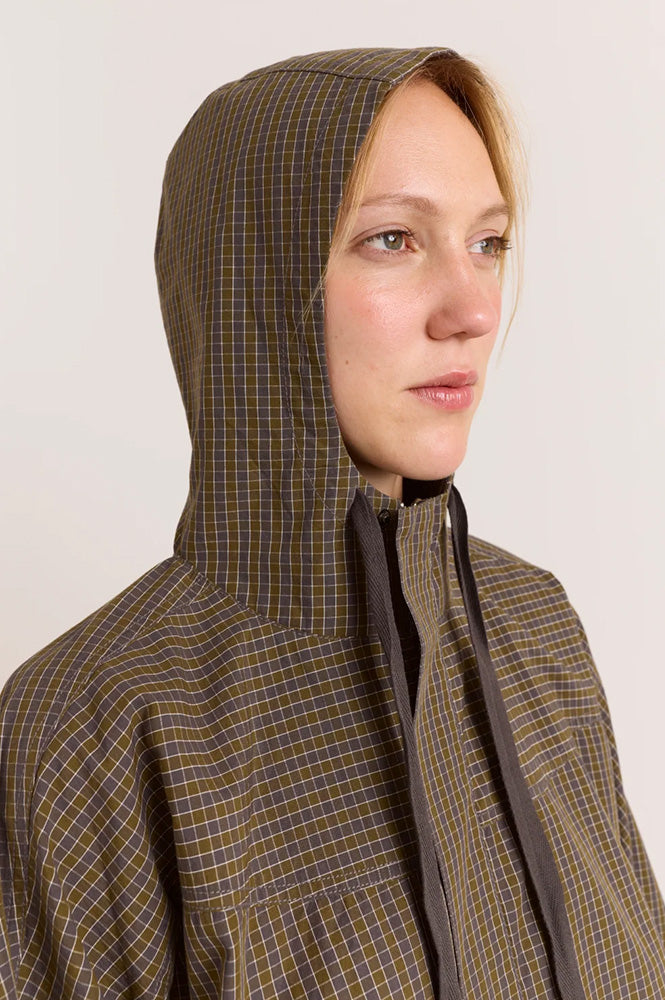 Damson Madder Blake Orion Check Hooded Jacket