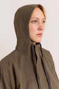 Damson Madder Blake Orion Check Hooded Jacket